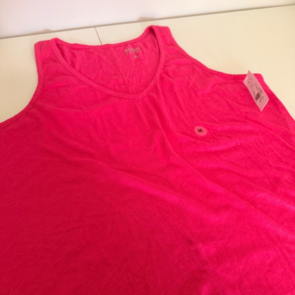 New York & Company Soho Jeans Pink V-Neck Cotton Tank Top Size M NWT 8033